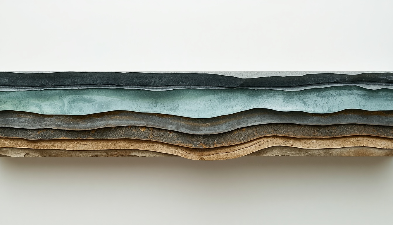 Abstract geological strata layers representing IT infrastructure foundation